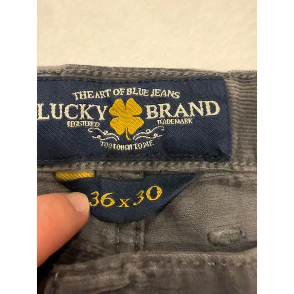 Lucky Brand 221 Original Straight Corduroy Pants Mens 36x30 Charcoal Grey